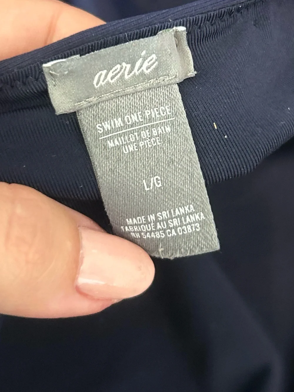 aerie Navy Halter Cutout One-Piece Swimsuit